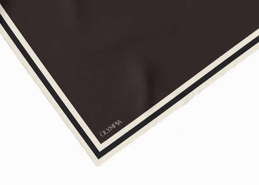 Grace Bitter Chocolate/Cotton/Nero Scarf - 89x89cm Silk Twill
