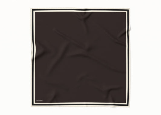 Grace Bitter Chocolate/Cotton/Nero Scarf - 89x89cm Silk Twill
