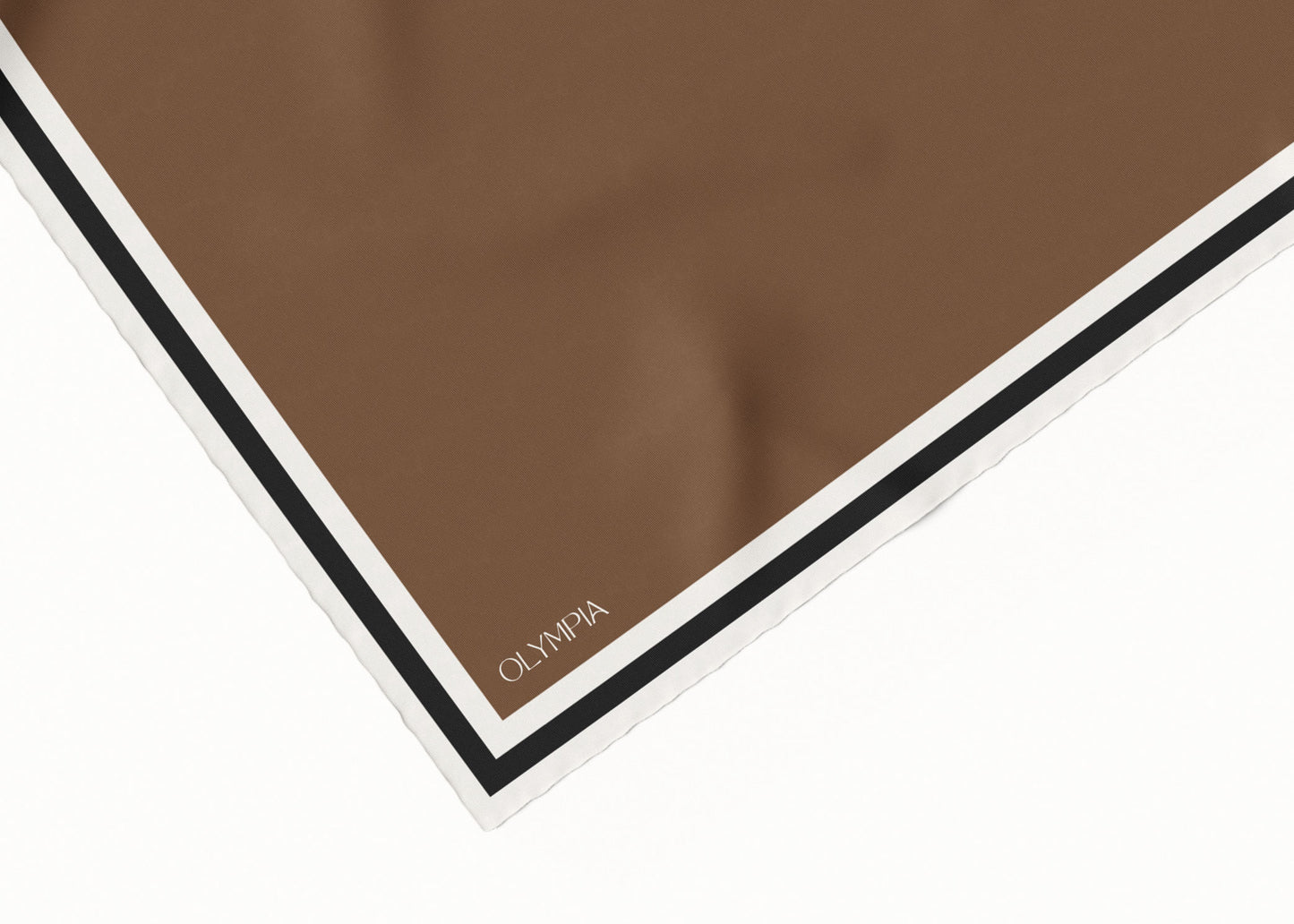 Grace Saddle/Antique White/Coal Silk Scarf - 89x89cm
