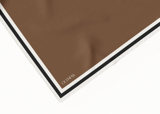 Grace Saddle/Antique White/Coal Silk Scarf - 89x89cm