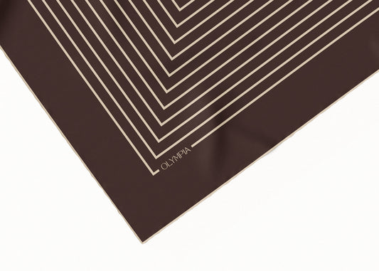 Chloe Dark Chocolate/Sand Scarf - 89x89cm Silk Twill