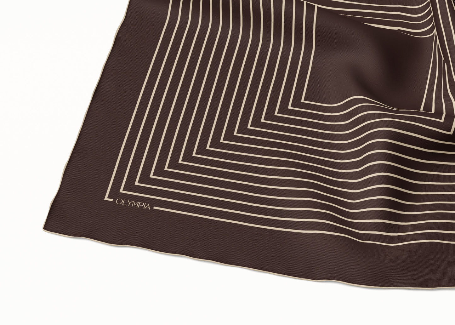 Chloe Dark Chocolate/Sand Scarf - 89x89cm Silk Twill