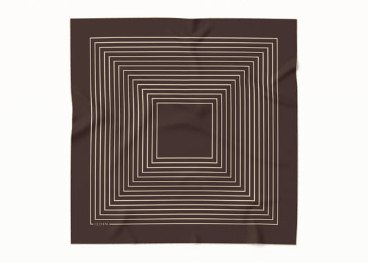 Chloe Dark Chocolate/Sand Scarf - 89x89cm Silk Twill - Imperfect