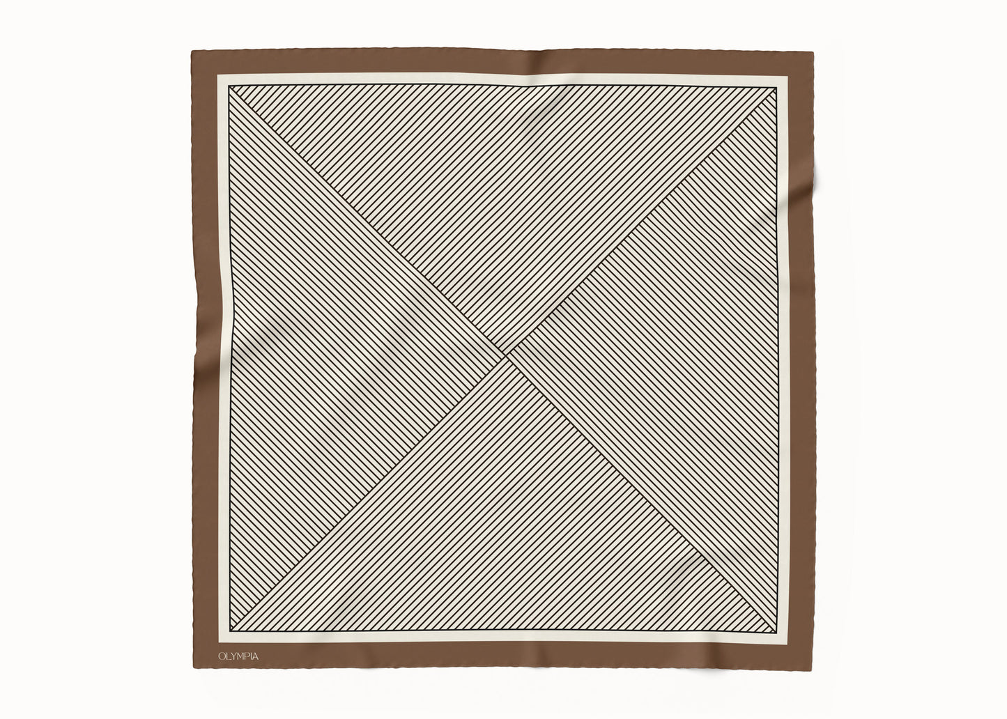 Rhea Saddle/Ricecake/Ebony Silk Scarf - 89x89cm