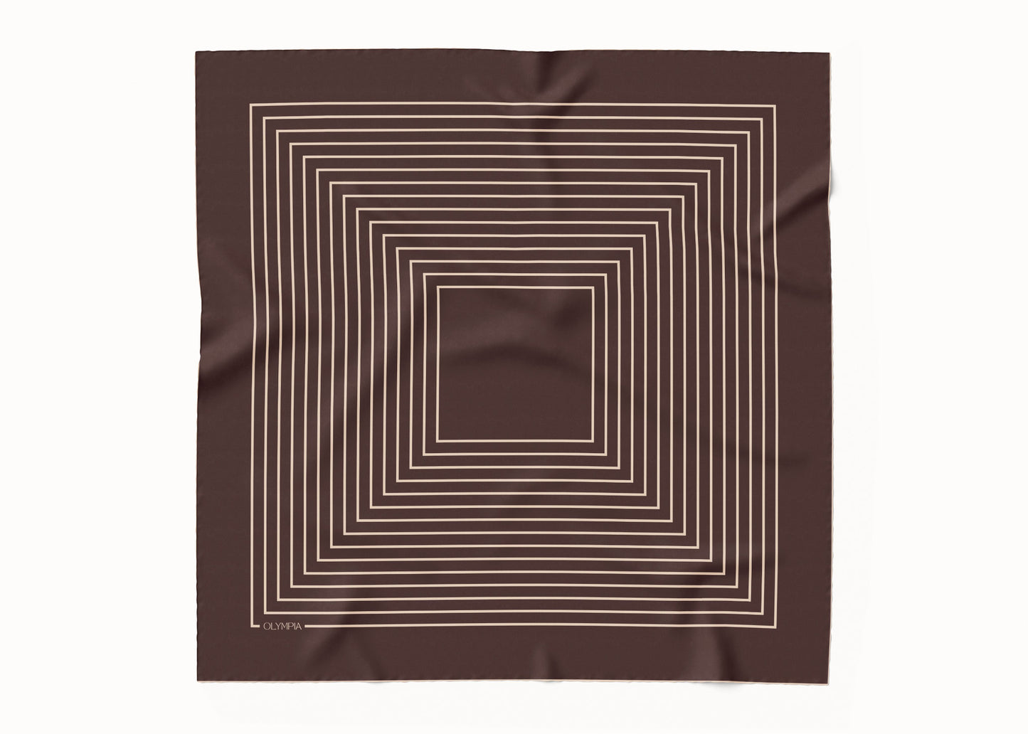 Chloe Spiced Cocoa / Oatmeal Scarf - 89x89cm Silk Twill