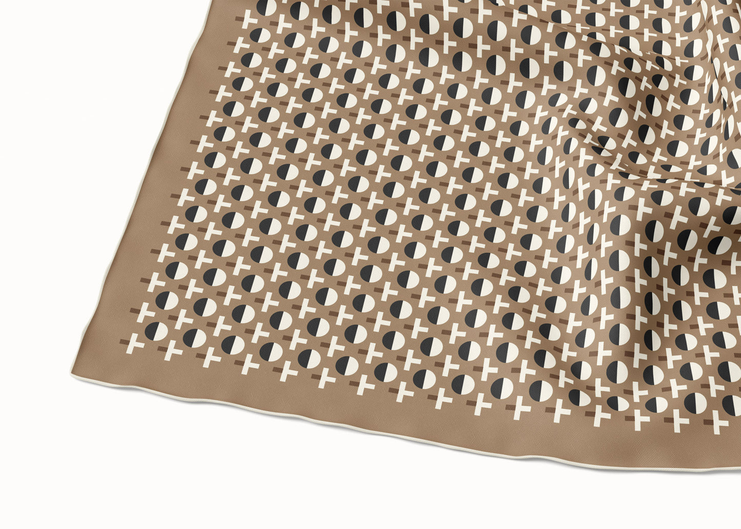 Coco Latte Scarf - 89x89cm Silk Twill - Minor print defect