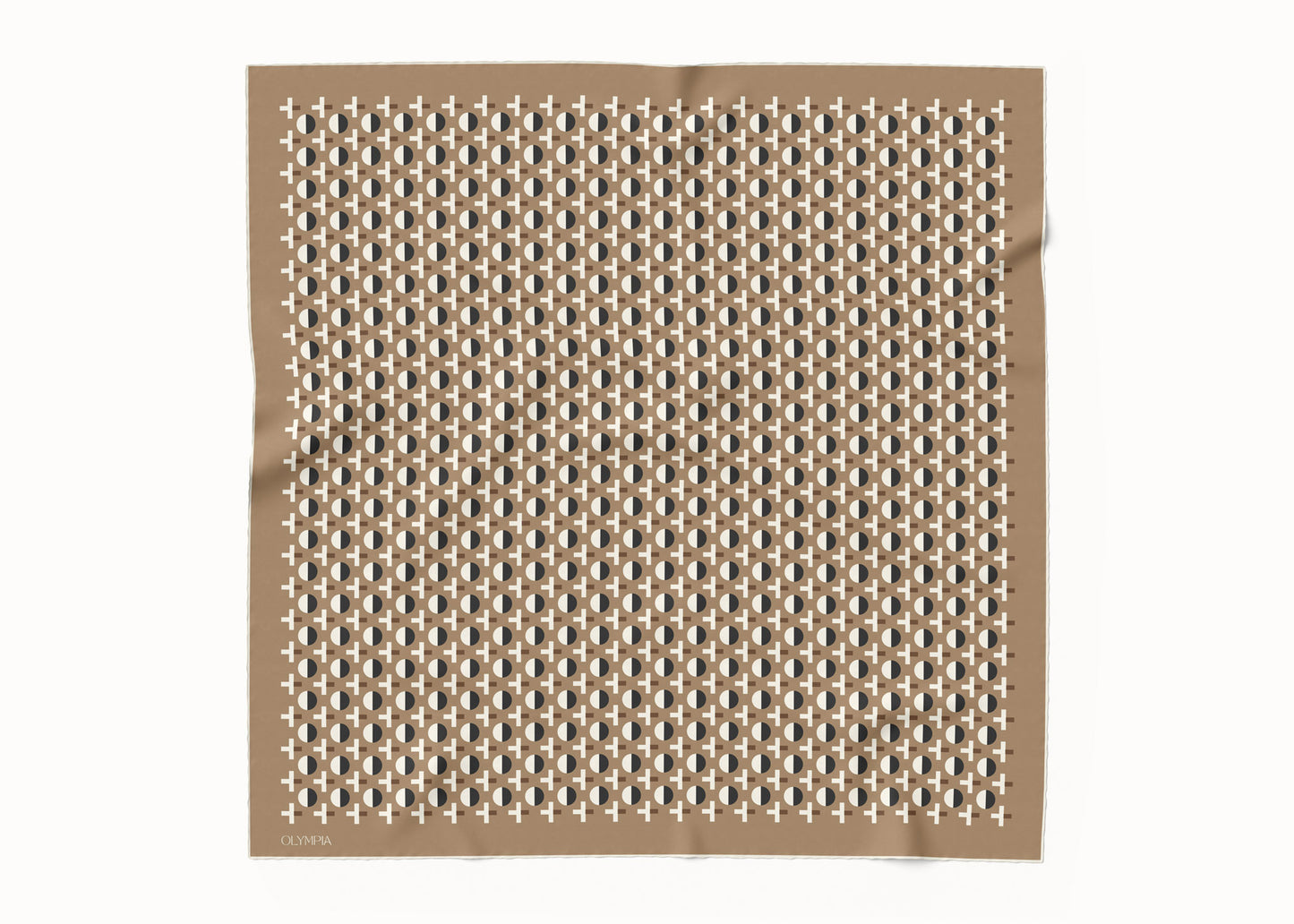 Coco Latte Scarf - 89x89cm Silk Twill - Minor print defect