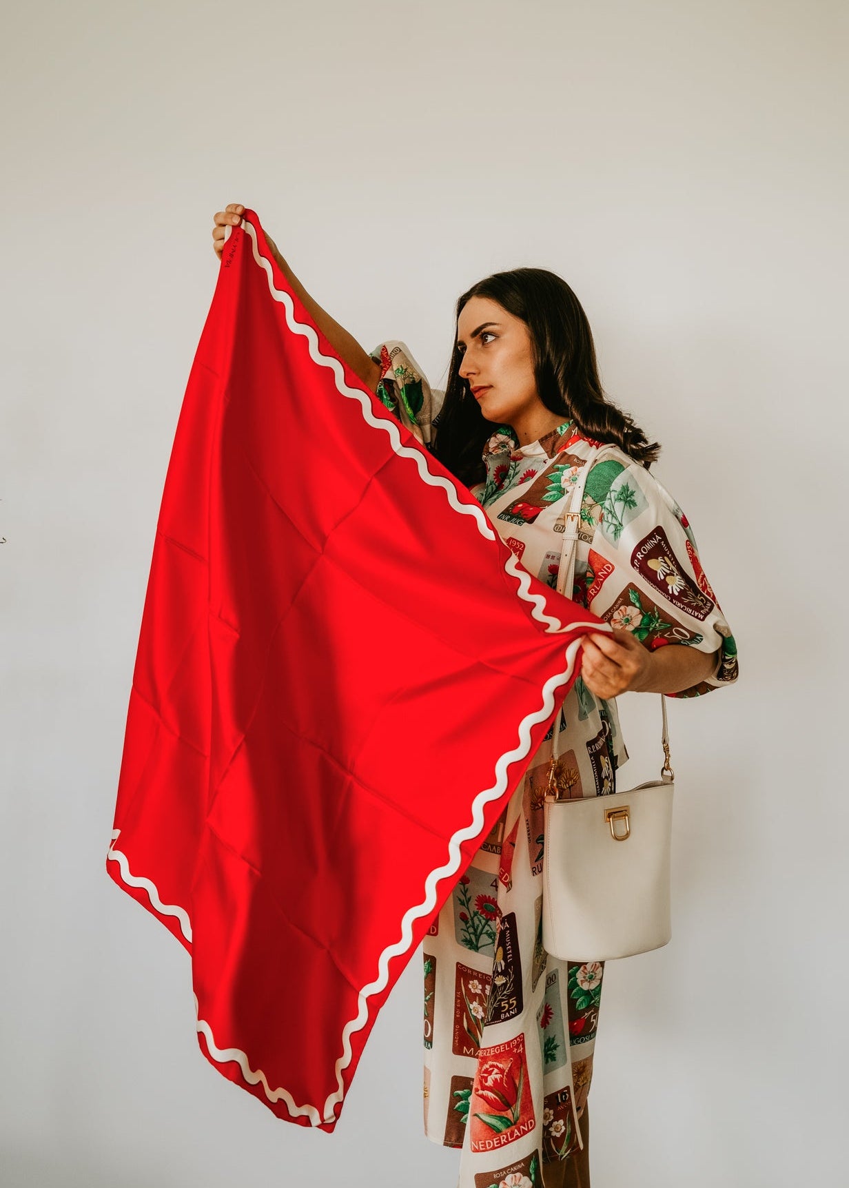 Sophie Wild Poppy Scarf - 89x89cm Silk Twill