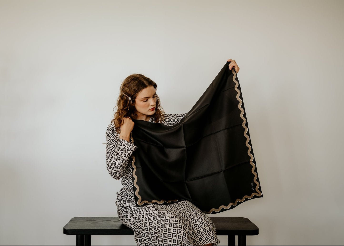 Sophie Ebony/Bronze Scarf - 89x89cm Silk Twill