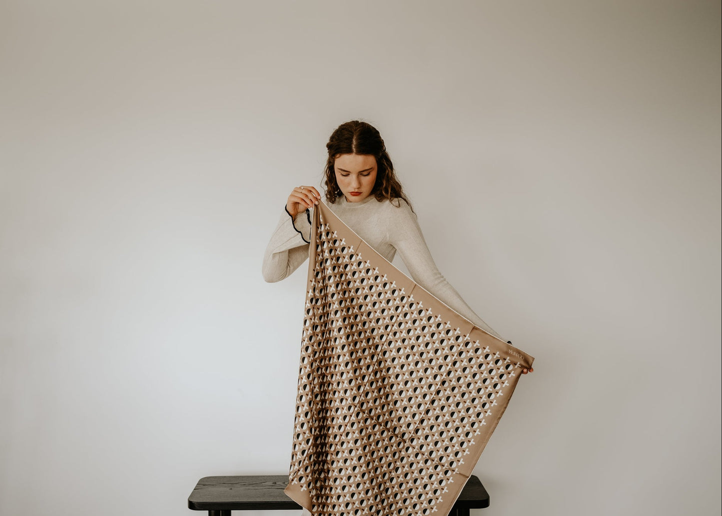 Coco Latte Scarf - 89x89cm Silk Twill