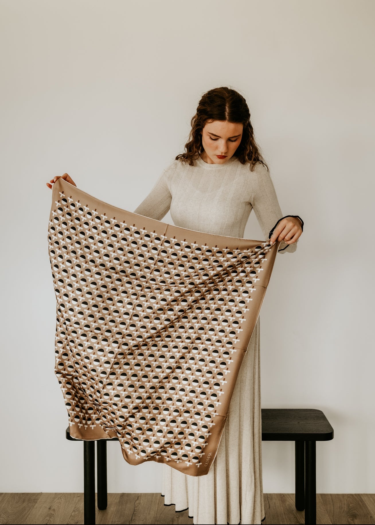 Coco Latte Scarf - 89x89cm Silk Twill
