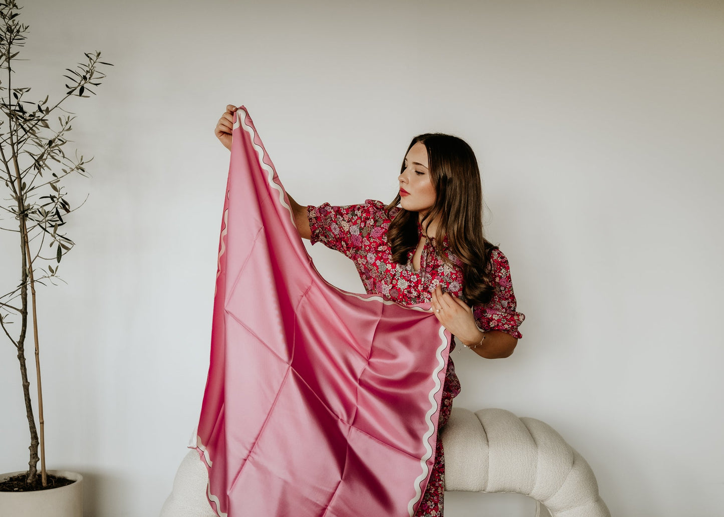 Sophie Bubblegum Scarf - 89x89cm Silk Twill
