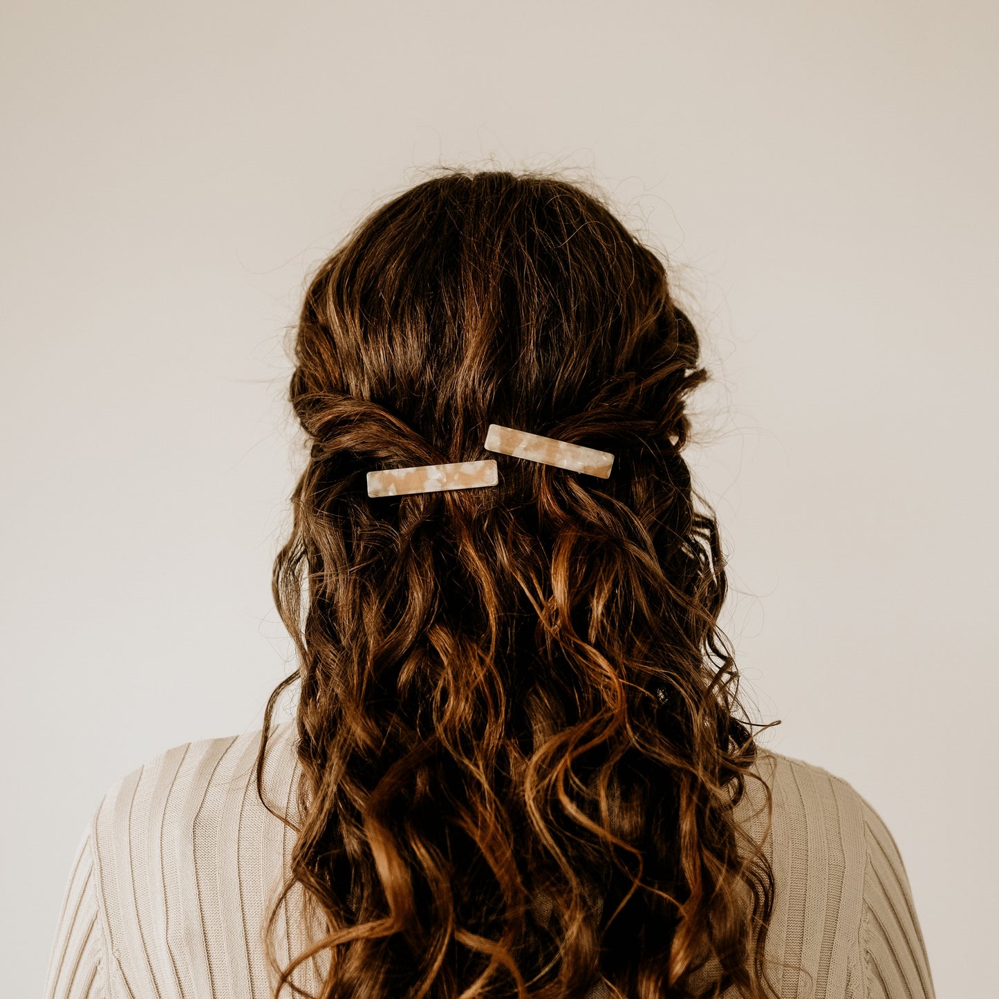 Emma Hair Clips - Iced Latte