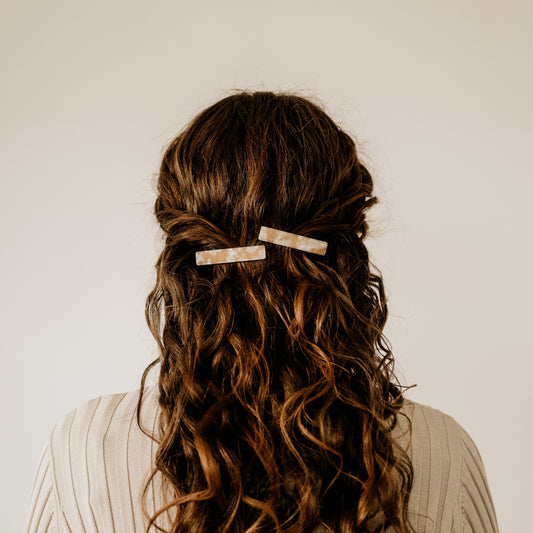 Emma Hair Clips - Iced Latte