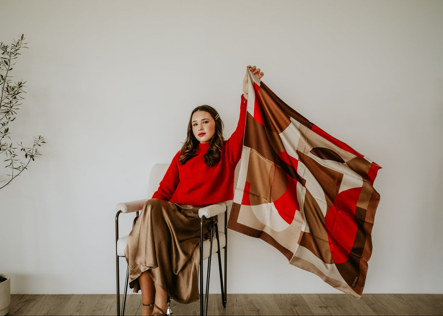Melba Campari Clay Scarf - 89x89cm Silk Twill - Limited Edition (NZ)