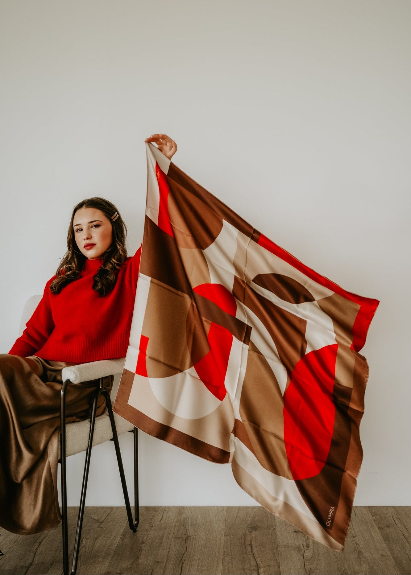 Melba Campari Clay Scarf - 89x89cm Silk Twill - Limited Edition (NZ)