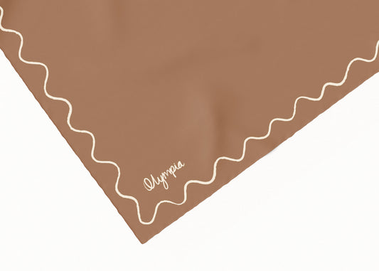 Emilia Toasted Almond Scarf - 54x54cm Silk Cotton