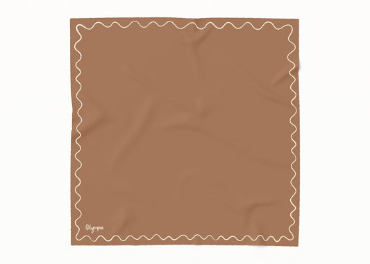 Emilia Toasted Almond Scarf - 54x54cm Silk Cotton