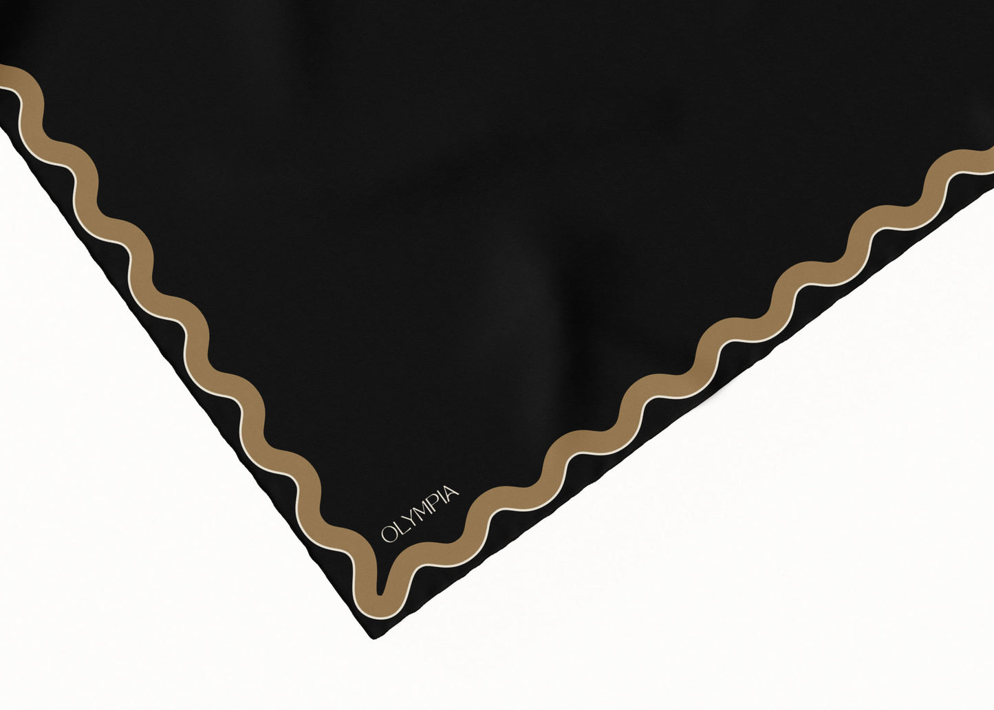 Sophie Ebony/Gold Scarf - 89x89cm Silk Twill