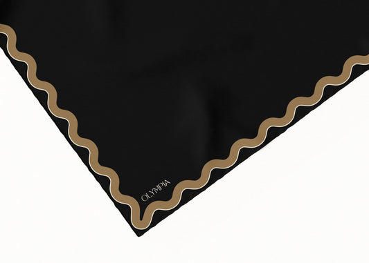 Sophie Ebony/Gold Scarf - 89x89cm Silk Twill