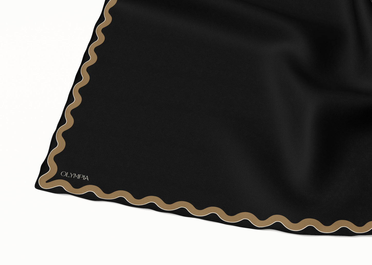 Sophie Ebony/Gold Scarf - 89x89cm Silk Twill