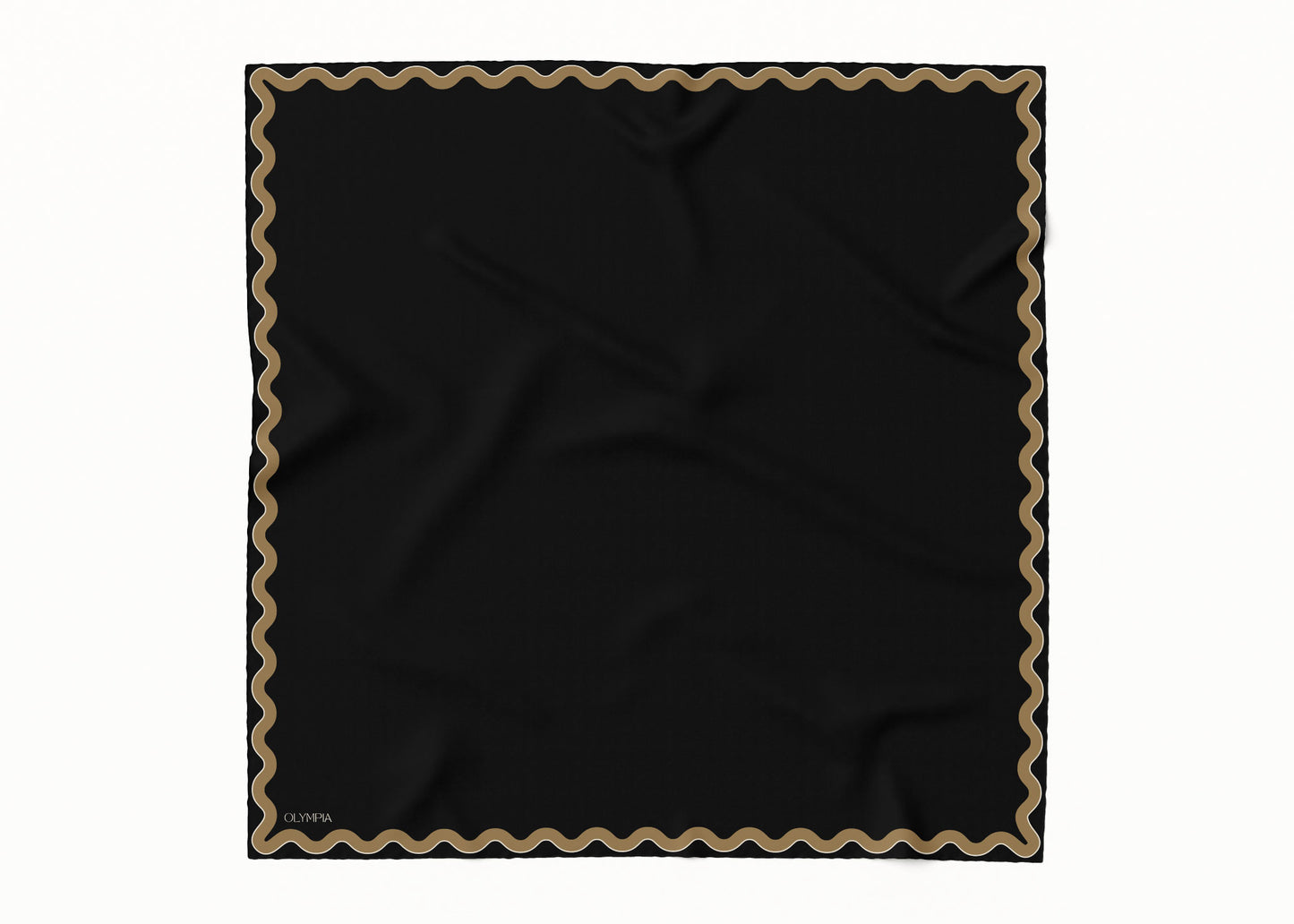 Sophie Ebony/Gold Scarf - 89x89cm Silk Twill