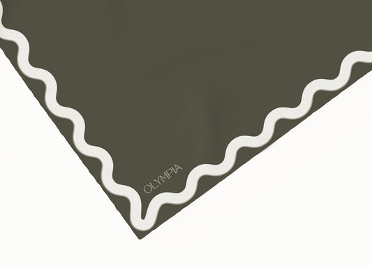 Sophie Olive Night Silk Cotton Scarf - 64x64cm