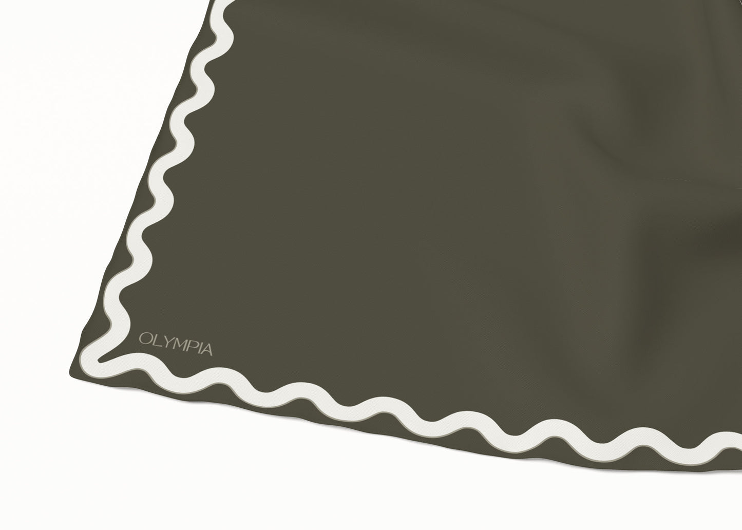 Sophie Olive Night Silk Cotton Scarf - 64x64cm