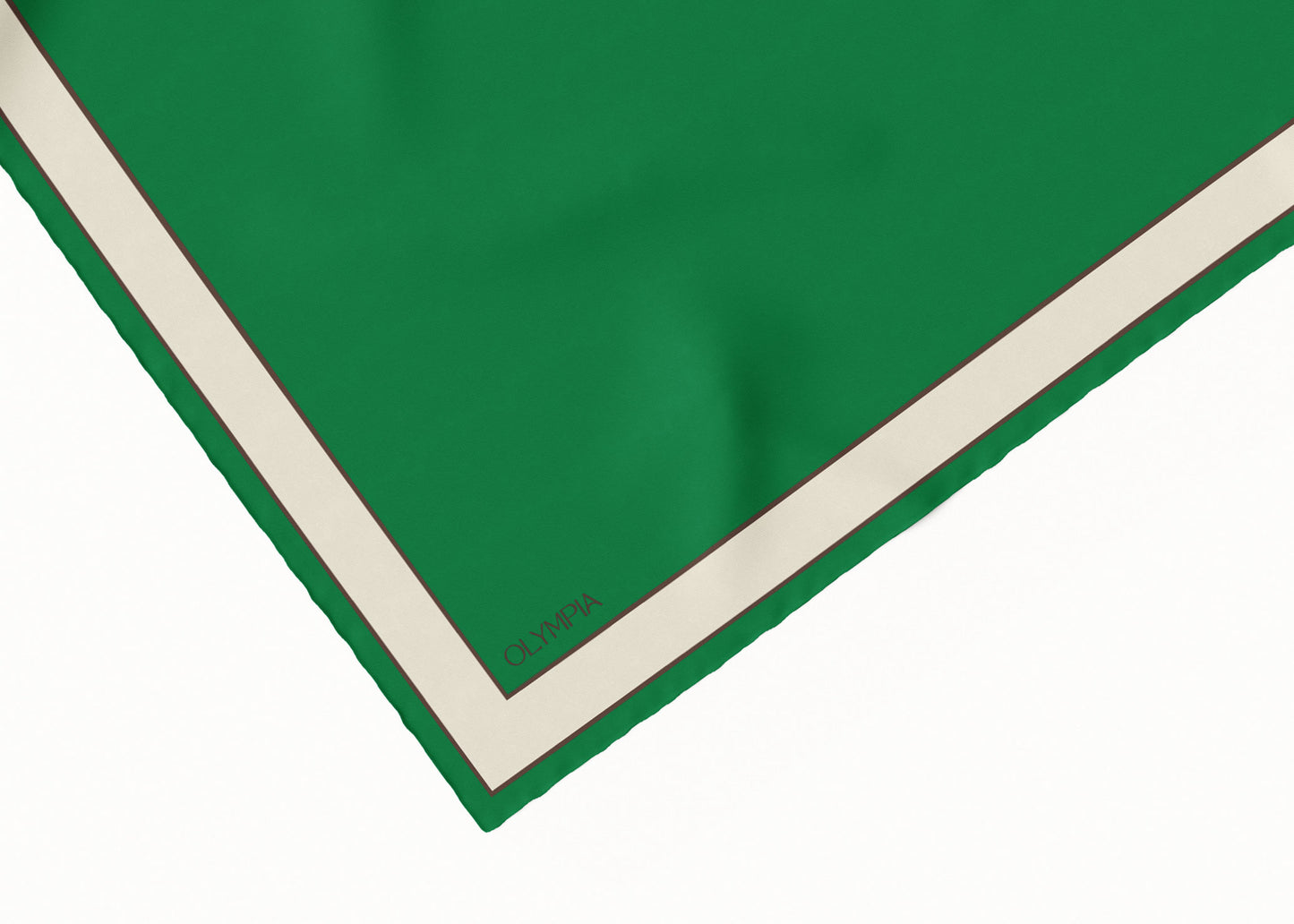 Delphine Jade Cream Scarf - 89x89cm Silk Twill - Imperfect