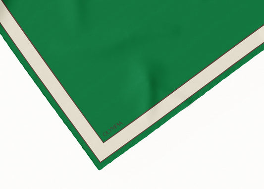 Delphine Jade Cream Scarf - 89x89cm Silk Twill