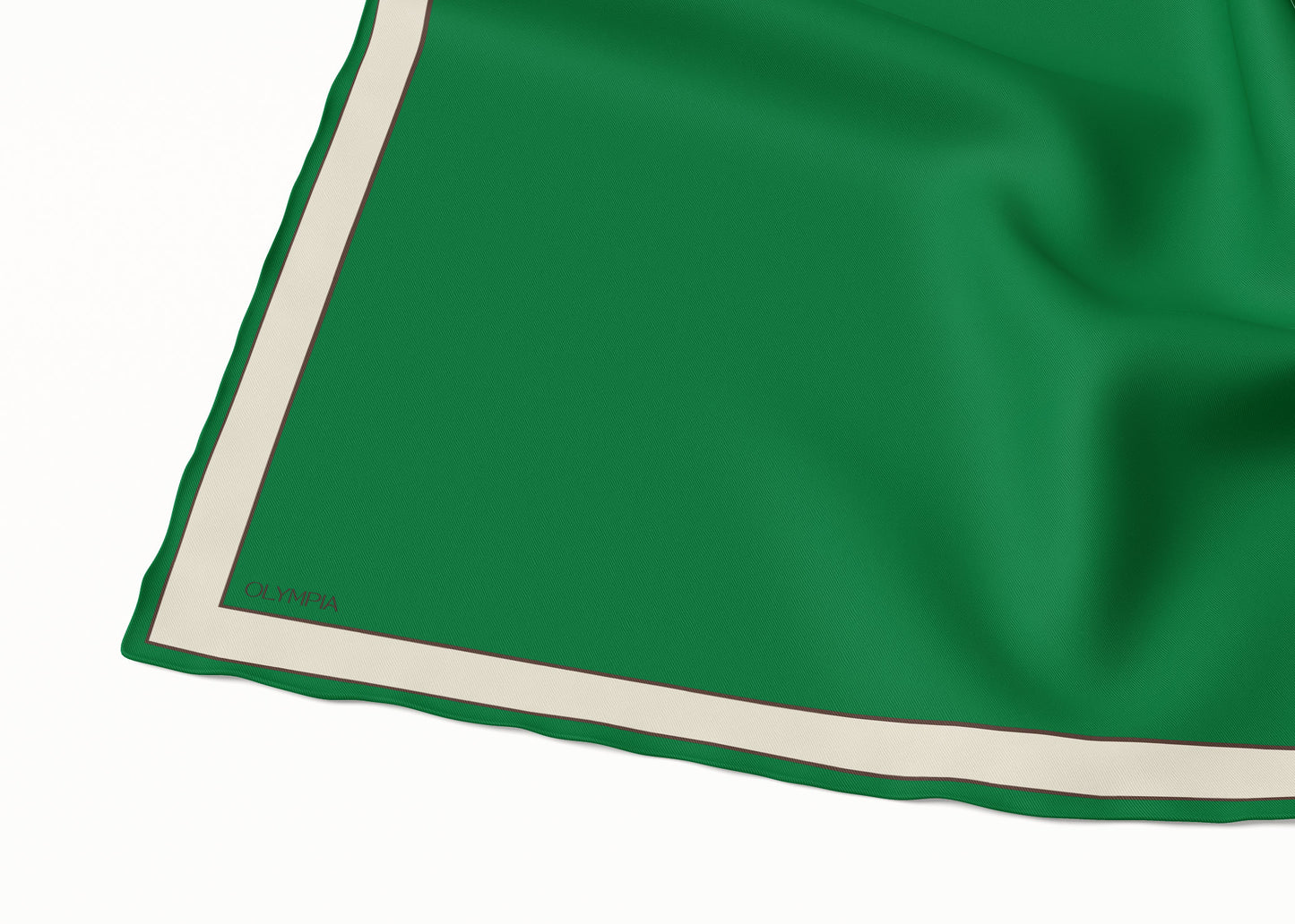 Delphine Jade Cream Scarf - 89x89cm Silk Twill - Imperfect