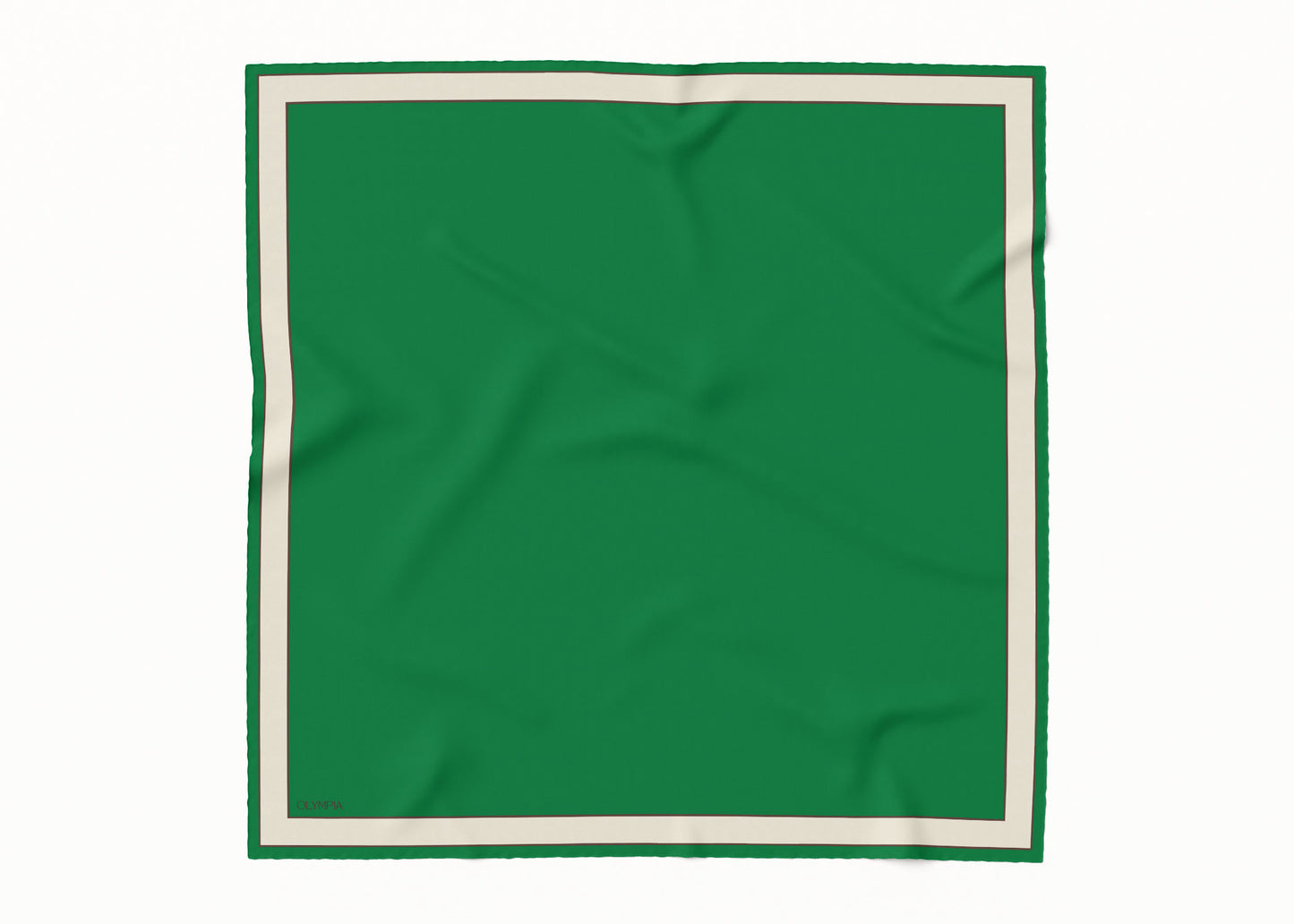 Delphine Jade Cream Scarf - 89x89cm Silk Twill - Imperfect