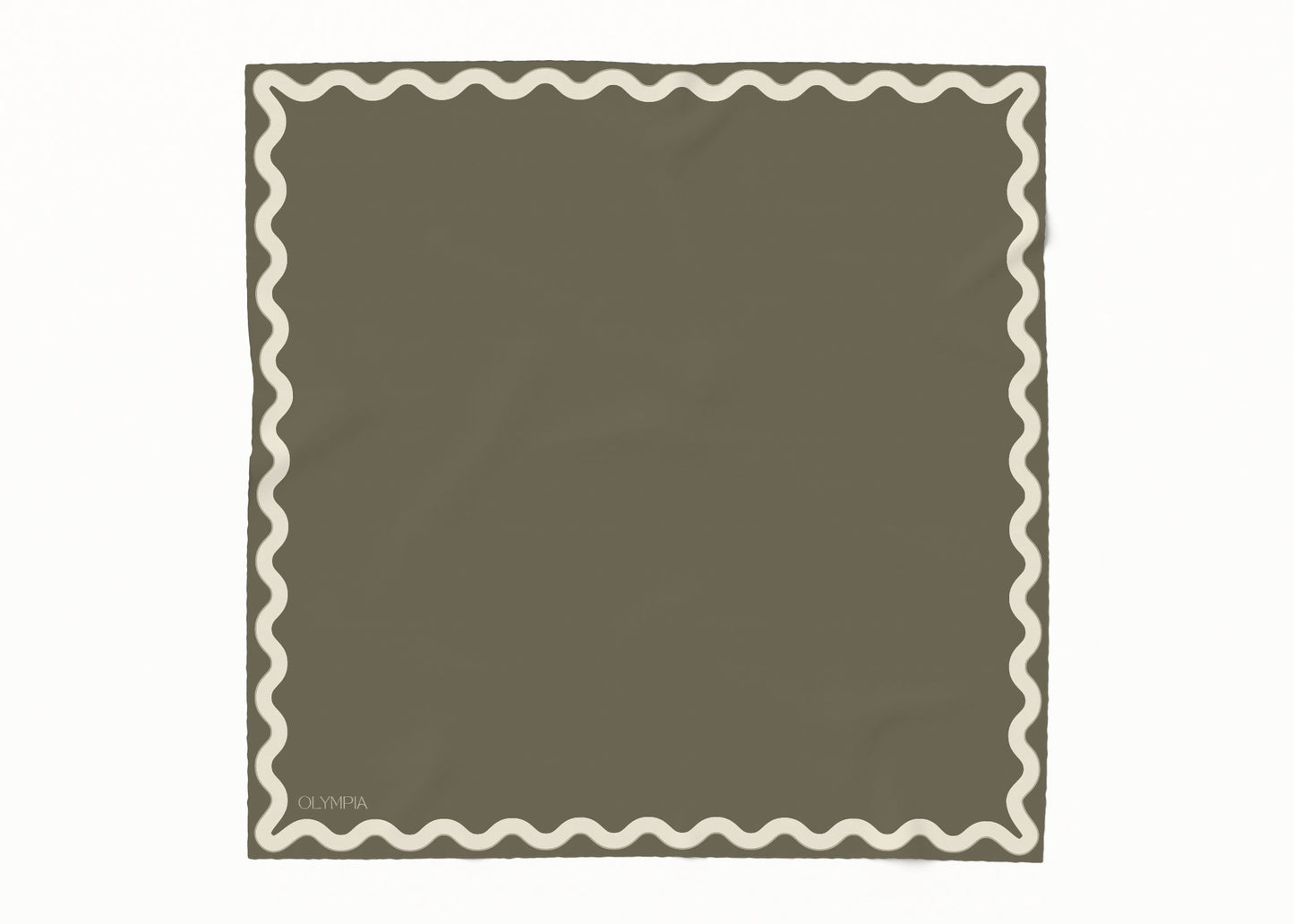 Sophie Olive Night Silk Cotton Scarf - 54x54cm