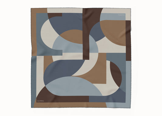 Melba Espresso Ice Scarf - 89x89cm Silk Twill - Limited Edition (NZ)