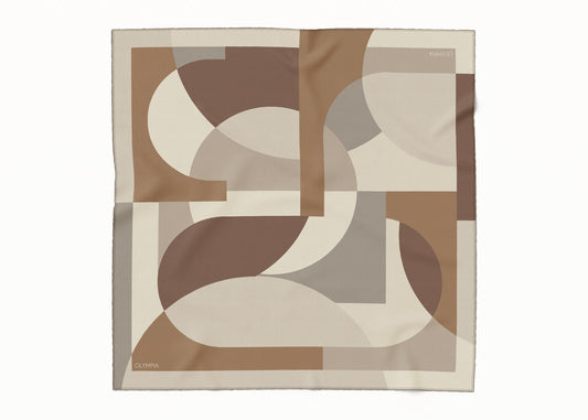 Melba Brandy Cream Scarf - 89x89cm Silk Twill - Limited Edition (NZ)