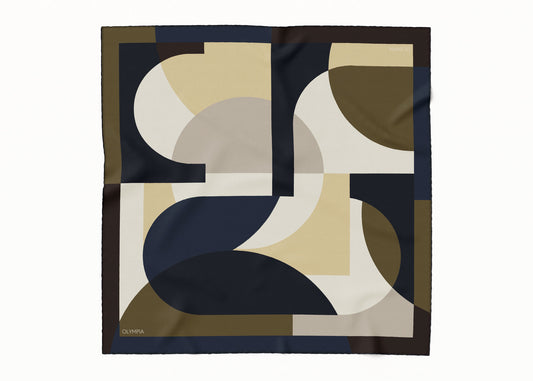 Melba Olive Martini Scarf - 89x89cm Silk Twill - Limited Edition (NZ)