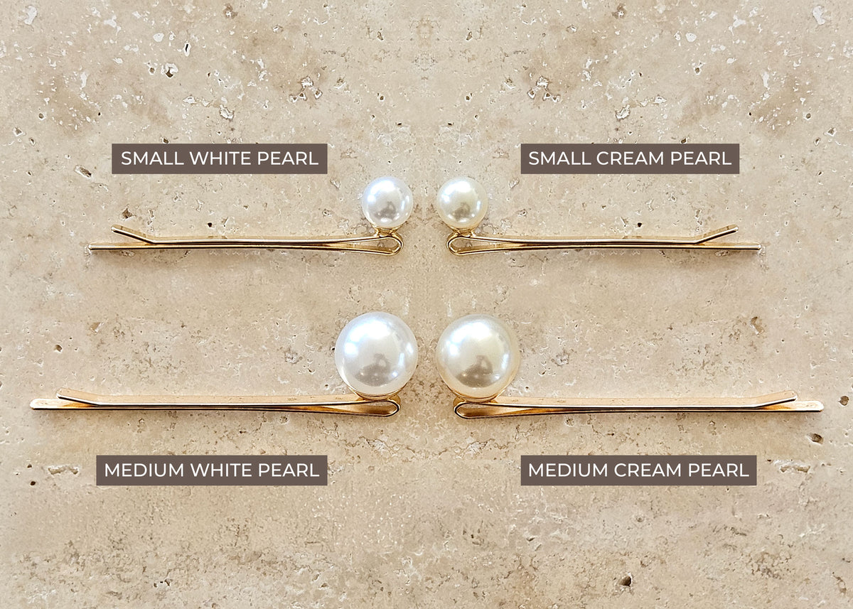 Orla Pearl Hair Clips - Small Cream - Seconds