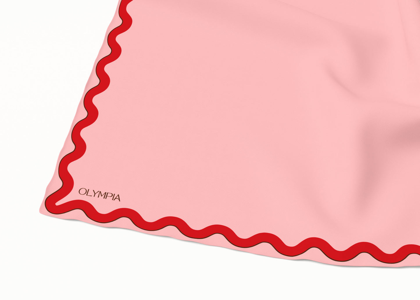 Sophie Macaron/Cherry Silk Cotton Scarf - 64x64cm