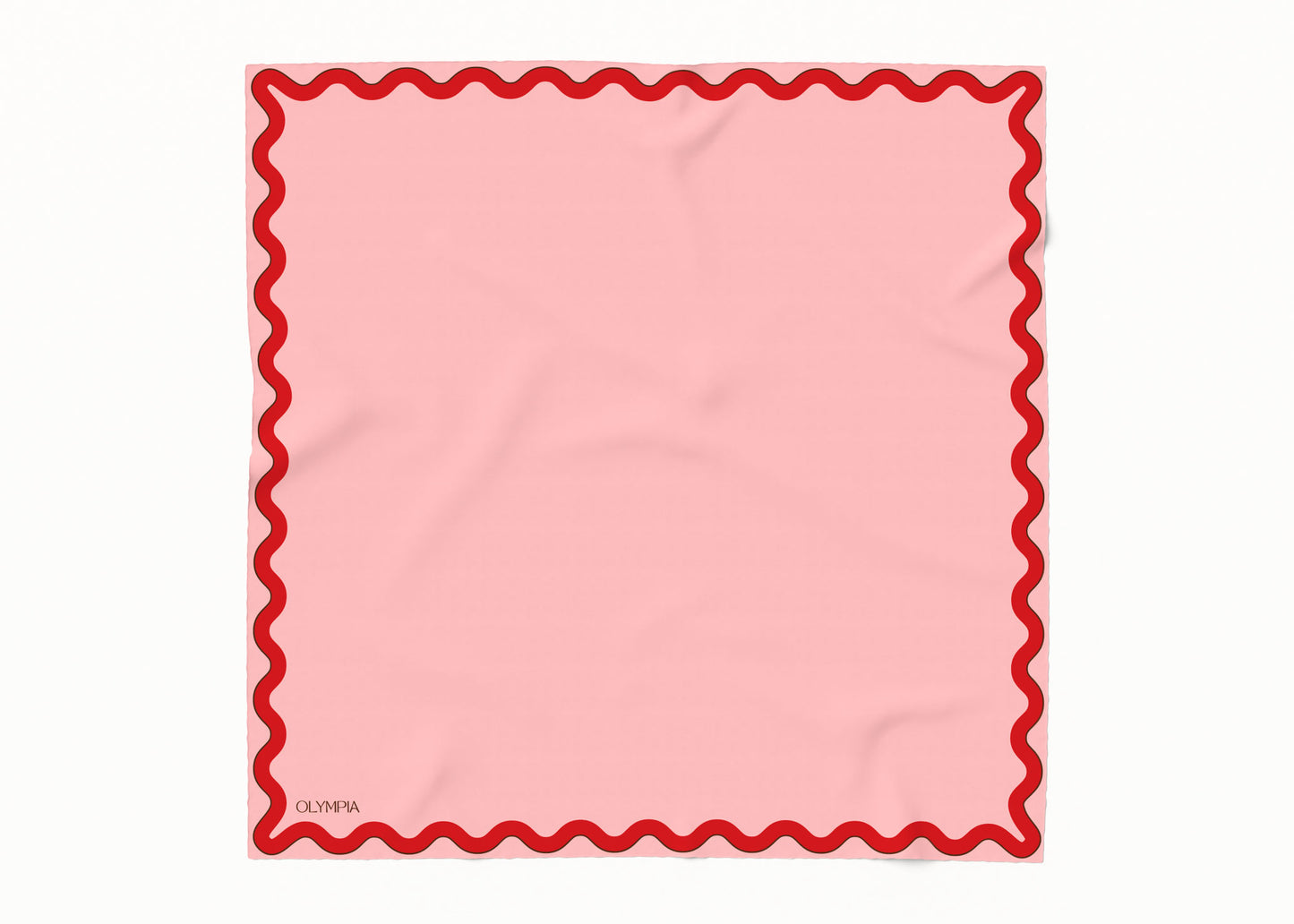 Sophie Macaron/Cherry Silk Cotton Scarf - 64x64cm