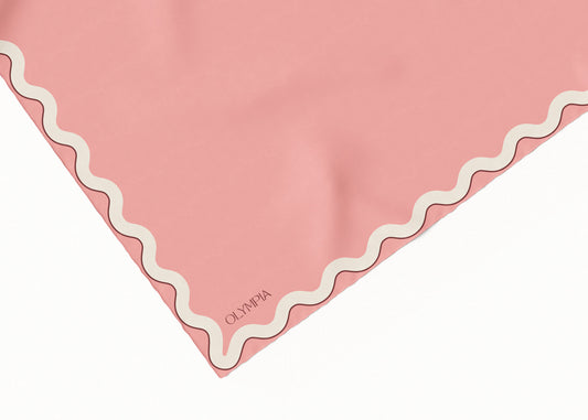 Sophie Peach Bloom Scarf - 89x89cm Silk Twill