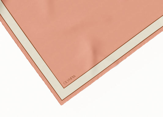 Delphine Blush Biscotti Scarf - 89x89cm Silk Twill