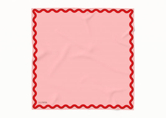 Sophie Macaron/Cherry Scarf - 54x54cm Silk Cotton