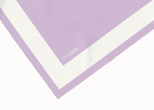 Imelda Lilac Frost/Antique White Silk Cotton Scarf - 64x64cm