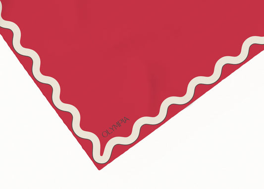 Sophie Hot Tamale Silk Cotton Scarf - 64x64cm
