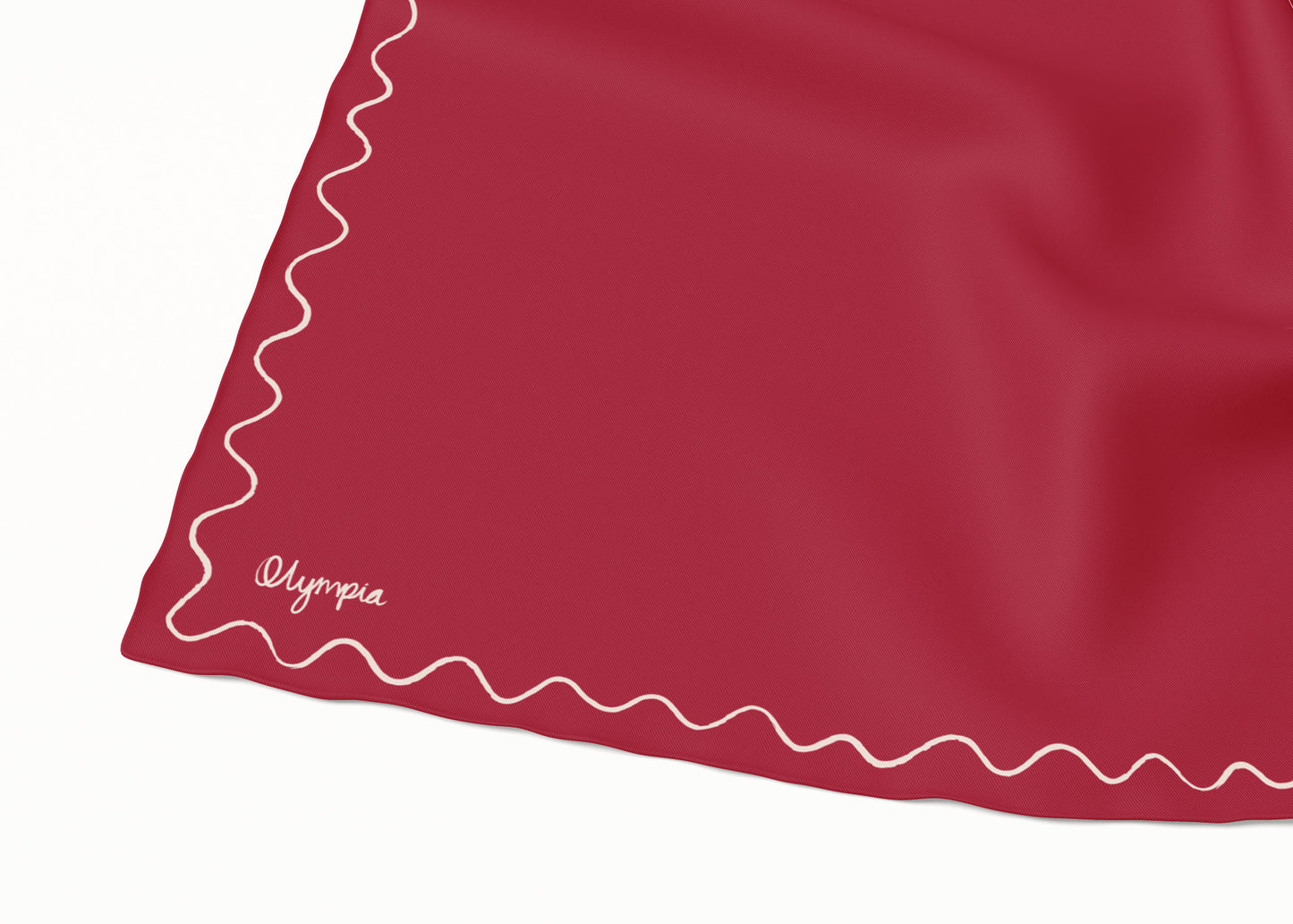Emilia Velvet Cherry Scarf - 54x54cm Silk Cotton - Imperfect
