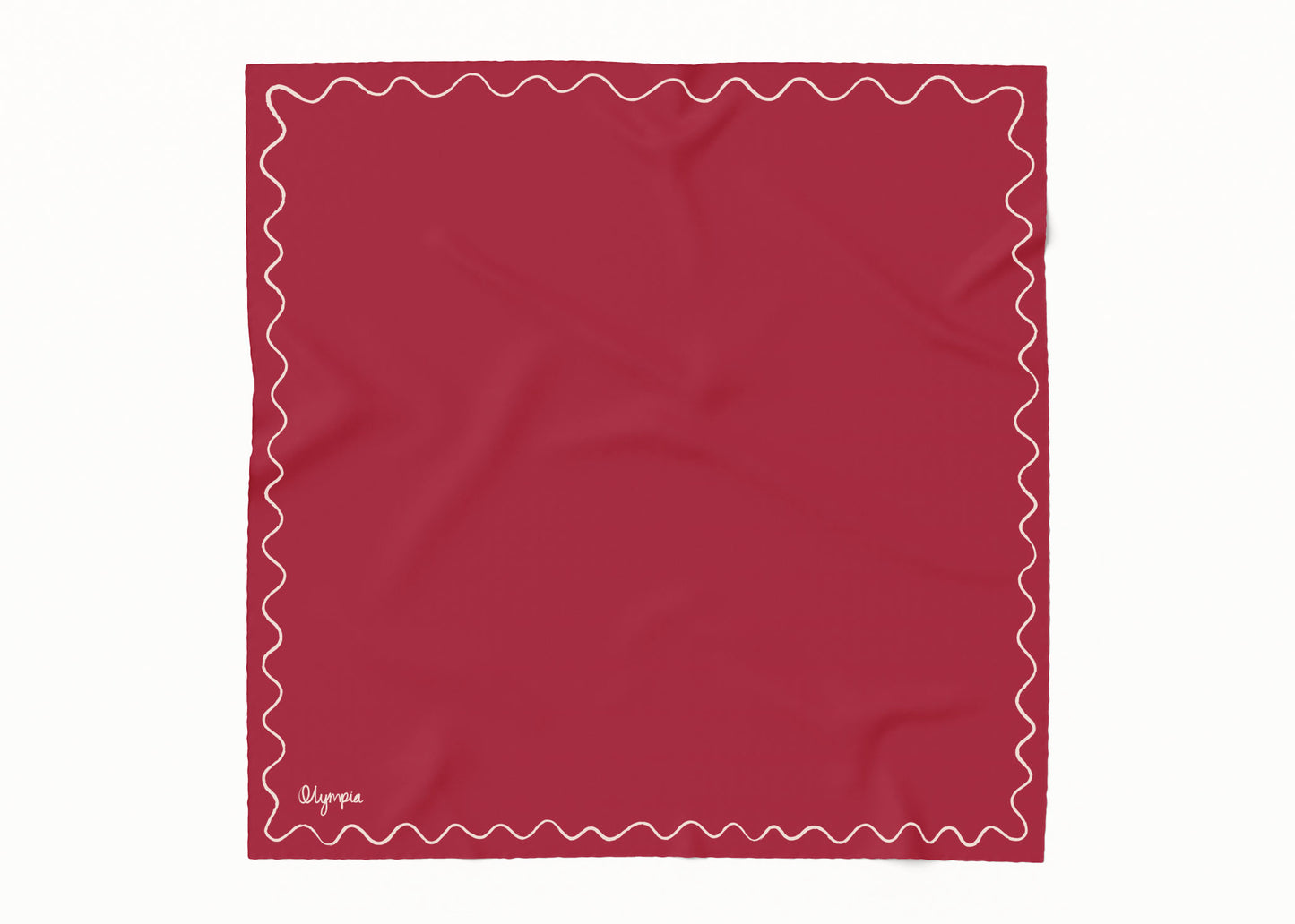 Emilia Velvet Cherry Scarf - 54x54cm Silk Cotton - Imperfect