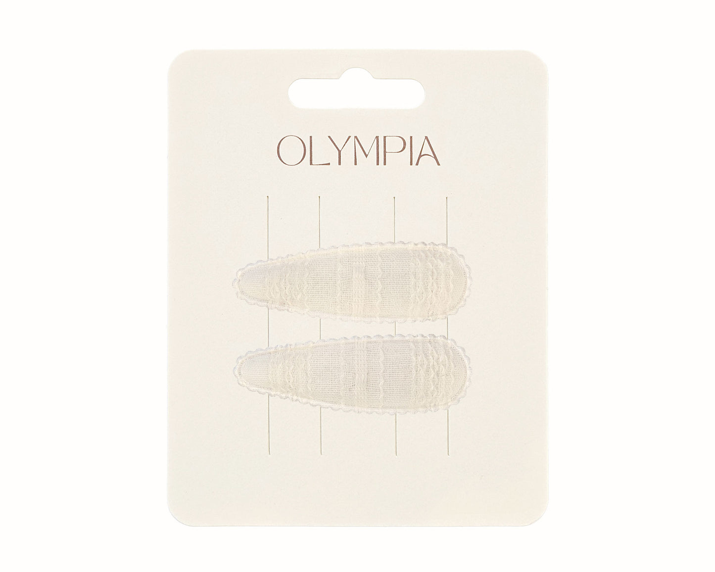 Remi Hair Clips - Cream Embroidered Ribbed