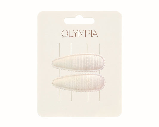 Remi Hair Clips - Cream Knit Ribbed