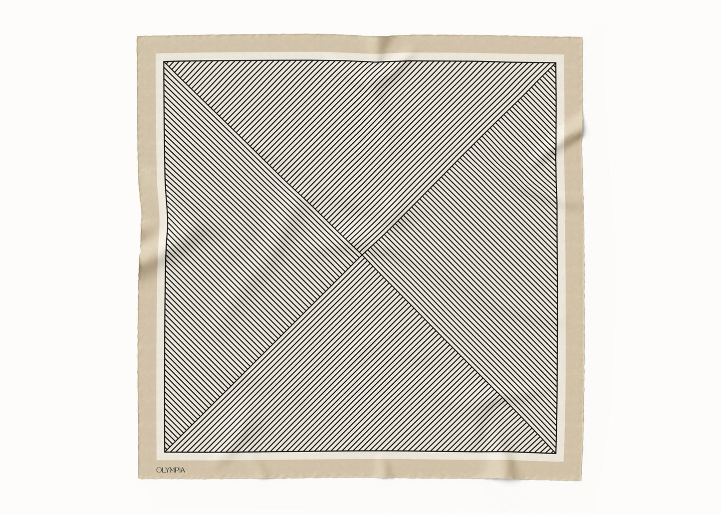 Rhea Oat/Ricecake/Ebony Silk Scarf - 89x89cm - Imperfect