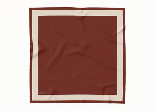 Imelda Burnt Brick/Sandcastle Scarf - 89x89cm Silk Twill